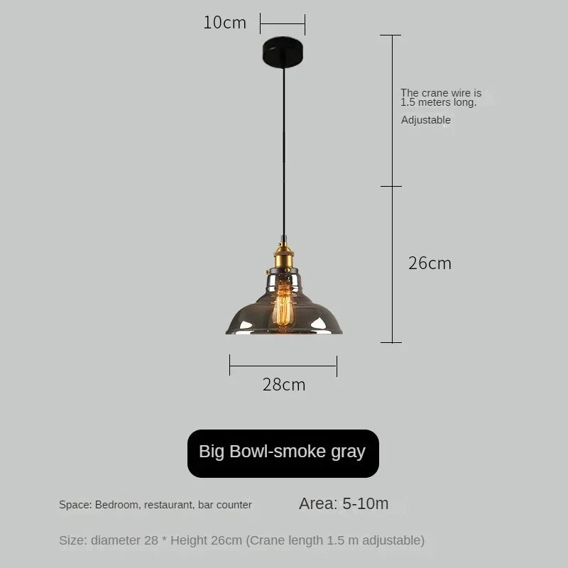 Decorbites™ Bernsteinfarbenes Vintage-Glas-Pendant-Licht für elegante Esszimmer-Dekoration
