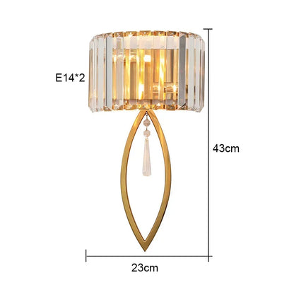 DecorBites™ Crystal Wall Lamp: Luxury LED Indoor Lighting for Bedroom & Living Room