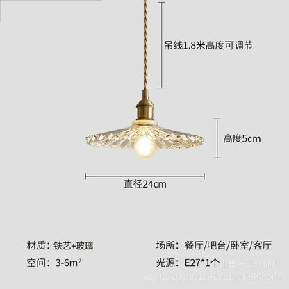 Retro Floral Glass Pendant Light