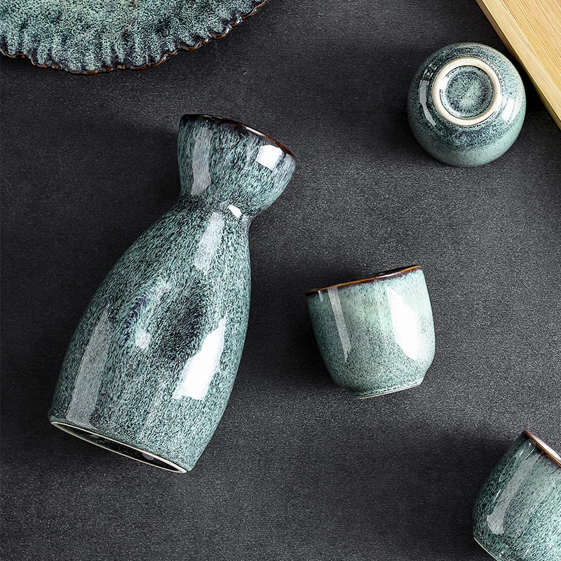 Decorbites™ Japanisches Vintage-Ton-Wein-Set | Sake- & Shochu-Kanne Kommerzielle Spender
