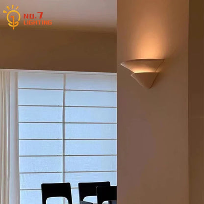 DecorBites™ Cream Wind LED Gypsum Wall Lamp - Semi-round Umbrella Design