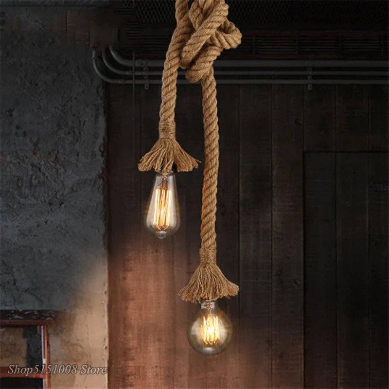 Decorbites™ Hanfseil-Netz-Hängelampe für DIY-Dekoration in Cafés und Bars