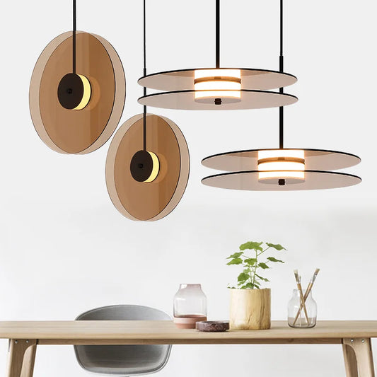 Decorbites™ Bernsteinrauchgraße Glas-Hängeleuchte für Esszimmer- und Bar-Dekoration