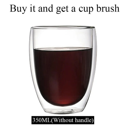 Decorbites™ Doppelwandige Borosilikatglas-Tasse hitzebeständiger Tee-Kaffee-Becher