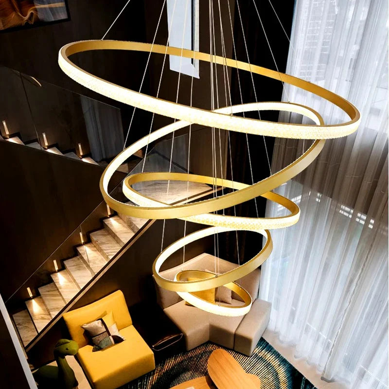 Decorbites™ Kristall-Leuchter: Moderne Treppen-Pendantleuchte für das Wohnzimmer, Innenbeleuchtungsarmatur