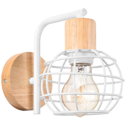 Decorbites™ Industrielle LED Holz Wandlampe E27 Retro Nachttischlampe Vintage Innenbeleuchtung