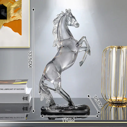 Decorbites™ Pferdeharz-Ornament: Simuliertes Tier-Skulptur, Transparent Farbiges Dekor, Heimfigur