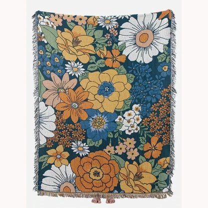 Decorbites™ Boho-Blumen-Baumwolldecke - Weiche Überdecke für Betten, Sofa & Wohnzimmer