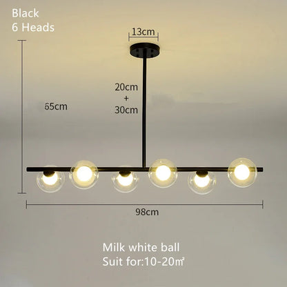 DecorBites™ Glass Ball Pendant Chandeliers LED Hanging Lights for Home Decor