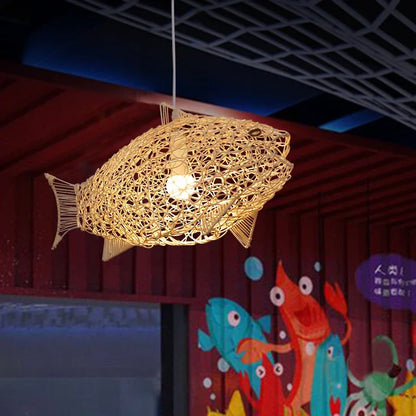Decorbites™ Bambus-Fisch-Kunst-Anhängerleuchten – Nordische LED-Leuchte für Küche & Wohnzimmer