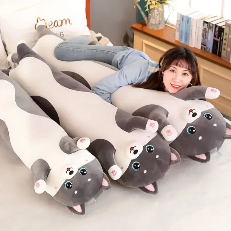 DecorBites™ Husky Dog Side Sleep Body Pillow - Cute Sofa Bed Decoration & Gift