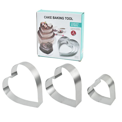 Decorbites™ Herzförmige Edelstahl-Mousseschablone-Set - Backwerkzeug für Kuchen & Desserts