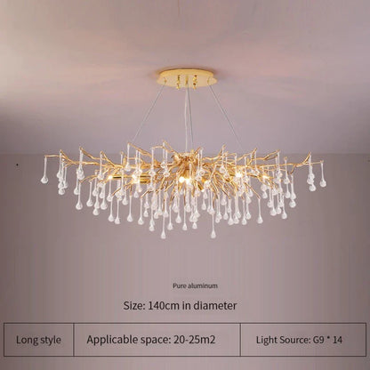 DecorBites™ Elegant Gold Crystal Chandelier for Modern Luxury Living Spaces