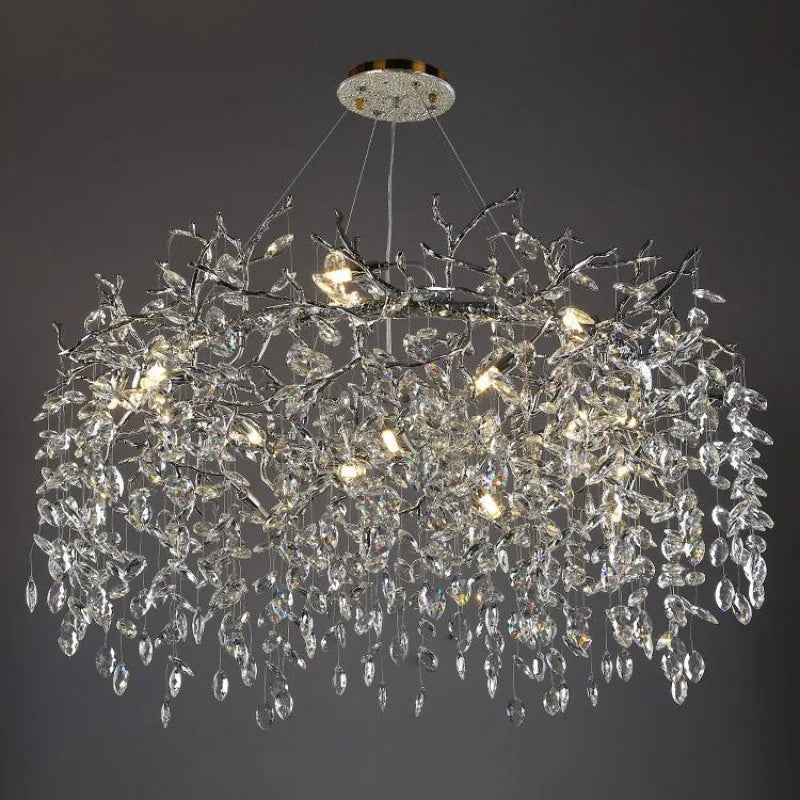 Decorbites™ Kristall-Chrom-Kronleuchter: Luxuriöse Hängelampe für Wohnzimmer, Villen und Restaurants