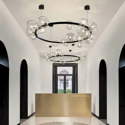 DecorBites™ Glass Ball LED Chandelier: Modern Nordic Style for Living, Dining, Kitchen, Study