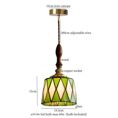 Decorbites™ Grüne Glas-LED-Hängeleuchten Amerikanische Vintage-Hängelampe