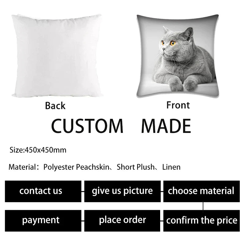 Decorbites™ Niedliches Katzen-Anime-Kissenbezug – 45x45 cm Cartoon-Hussenbezug für Zuhause und Büro