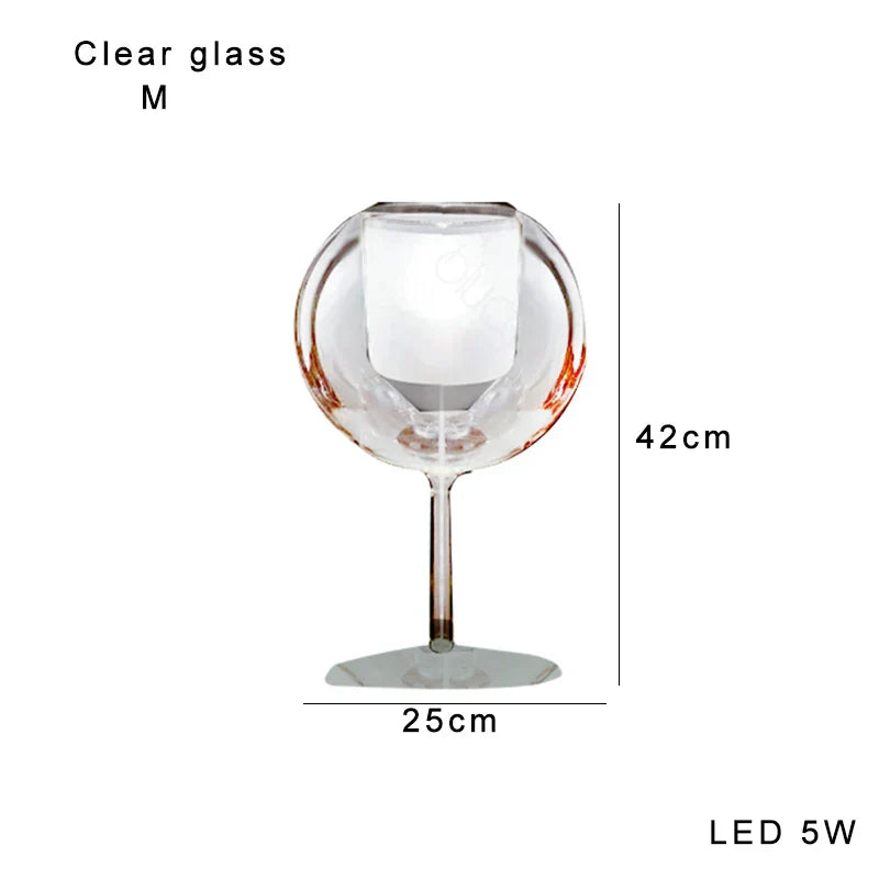 Gold Chrome Glass Table Lamp