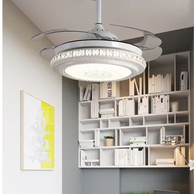 Decorbites™ Kristall-Leuchter-Deckenventilatoren mit unsichtbarem Deckenventilator-Licht, Fernbedienung, 6 Geschwindigkeiten