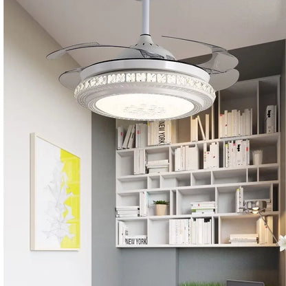 Decorbites™ Kristall-Leuchter-Deckenventilatoren mit unsichtbarem Deckenventilator-Licht, Fernbedienung, 6 Geschwindigkeiten