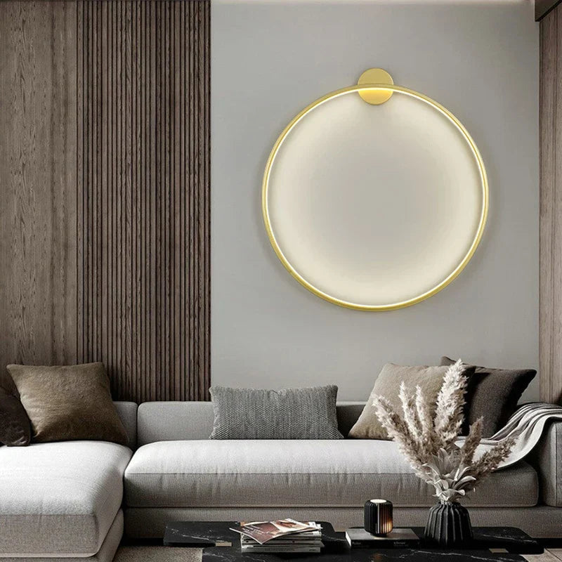 Gold Black Ring Wall Light