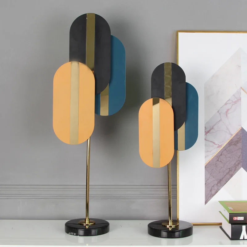 Decorbites™ Geometrische Ellipse Metallskulptur - Bunte Wohnungsdekoration Figur