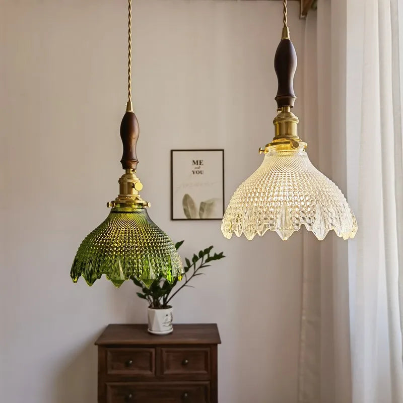 Decorbites™ Japanischer Stil Grüne Glas LED Hängelampe für die Wohnraumausstattung