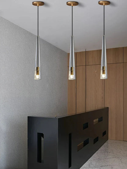 DecorBites™ Crystal Copper Pendant Lights Gold Home Decor Glass Hanging Lamp