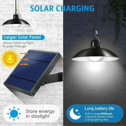 DecorBites™ Double-head Solar Pendant Light with Remote Control for Indoor and Outdoor Decor