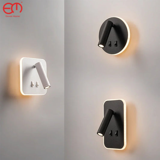 Decorbites™ verstellbare Wandlampe für Schlafzimmer, Arbeitszimmer oder Lesen - 350° Drehung, Schalter enthalten