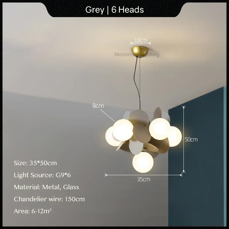 Decorbites™ Glas-Hänge-Deckenleuchte für Kinderzimmer, Wohnzimmer, Schlafzimmer – Moderner Kronleuchter & Heimdekoration