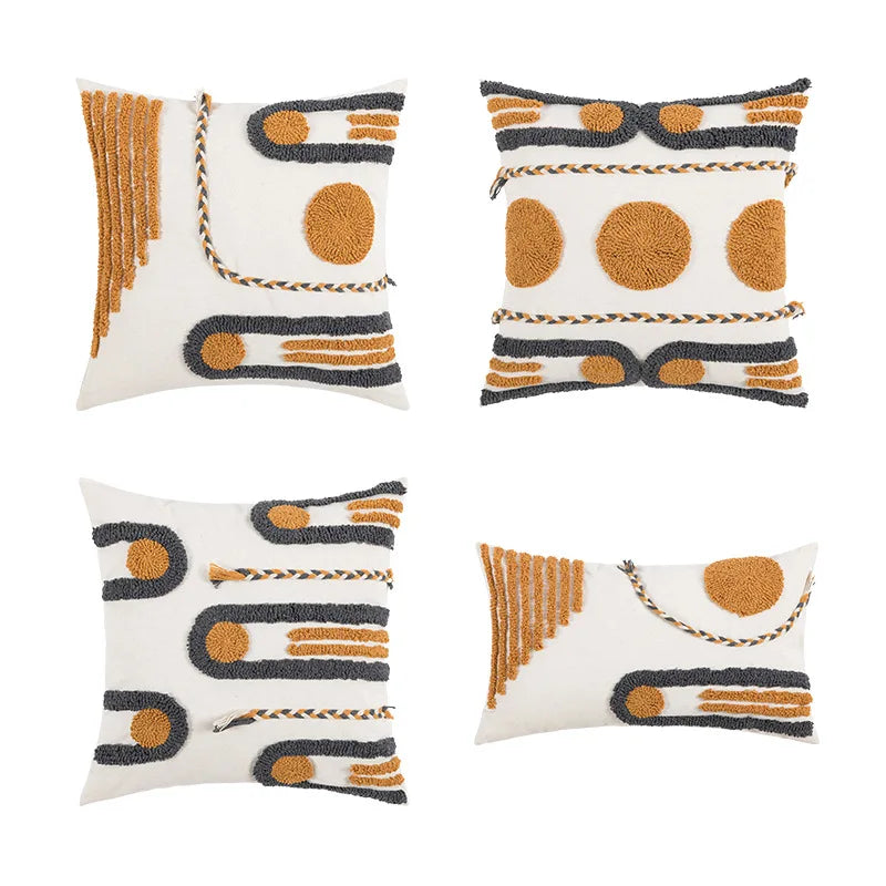 Decorbites™ Geometrisch Stickerei Baumwolle Leinen Kissenbezug Heimdekoration Boho-Stil
