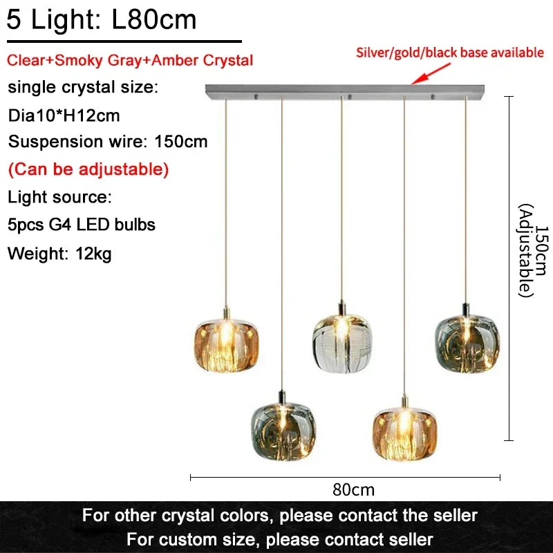 DecorBites™ Crystal LED Chandelier for Living Room Staircase Kitchen Island Light