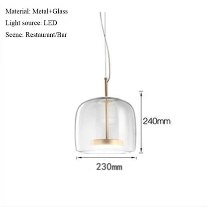 Nordisches Restaurant-Pendant-Licht, modernes Luxus-Bar-Tresen, Café-Nachttisch-Einzelkopf-Glas-Kunst-Lichtarmatur