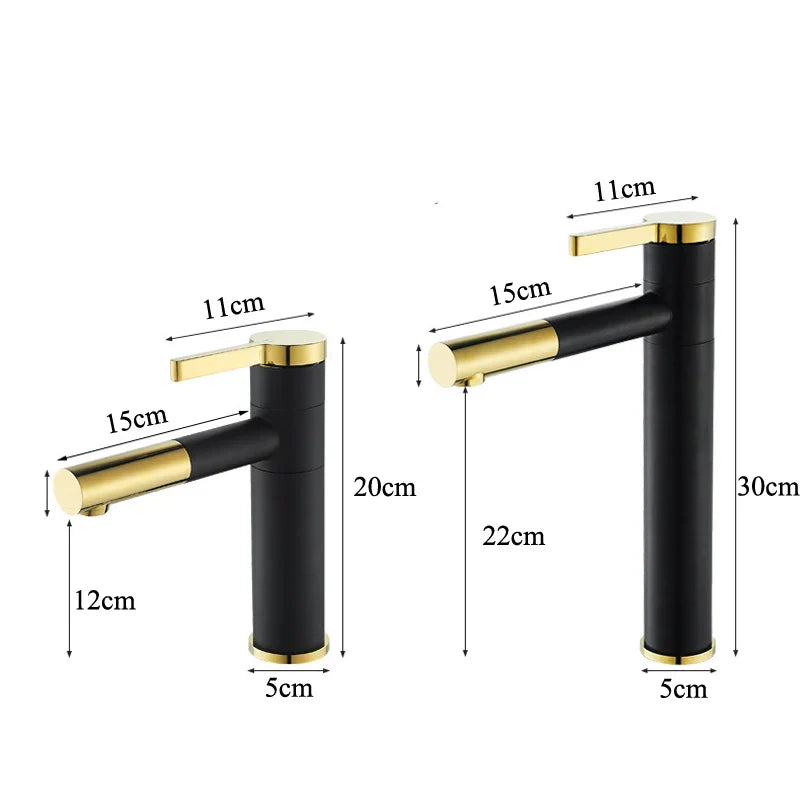 Decorbites™ Schwarze Messing Badezimmer-Waschbeckenarmatur Deckenmontiertes Gefäßmischer-Wasserhahn