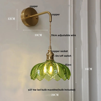 DecorBites™ Green Glass Knob Switch LED Wall Lights for Kitchen, Bedroom, Living Room