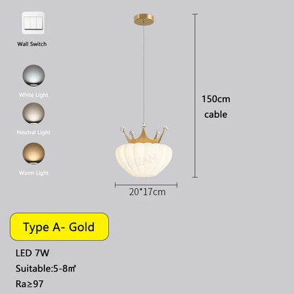 Decorbites™ Goldene Krone Anhängerleuchte: Luxuriöse Wolken-Hängeleuchte für Kinderzimmer und Wohnzimmer