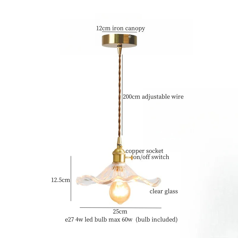 Decorbites™ Glas-LED-Pendantleuchte: Japanisches Vintage-Kupfer-Hängeleuchte für die Heimdekoration