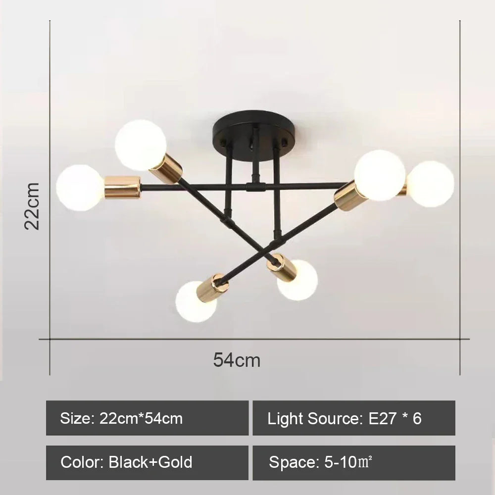 Decorbites™ Schmiedeeisernes Kronleuchter LED-Deckenleuchte Modernes Vintage-Dekor-Beleuchtung