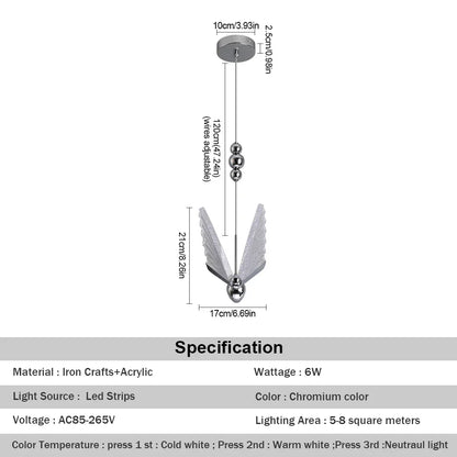 Decorbites™ LED-Schmetterlings-Hängeleuchte für Schlafzimmer und Wohnzimmer: Moderne Kronleuchter-Fixture-Lampen