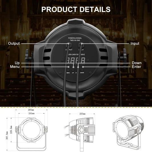 DecorBites™ Big Dipper LED Par Lights for Stage Shows, Concerts, and Parties
