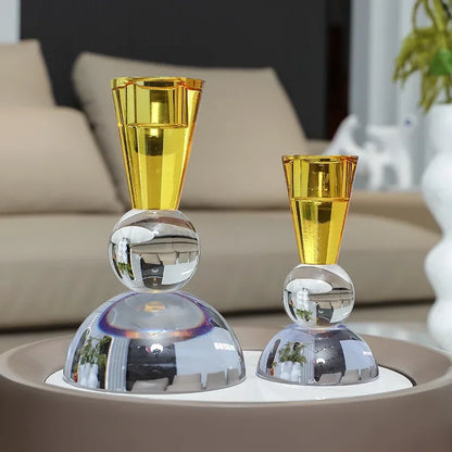 Decorbites™ Kristallkerzenhalter: Elegantes Tisch-Dekorationsstück für romantische Anlässe & Heimdekoration