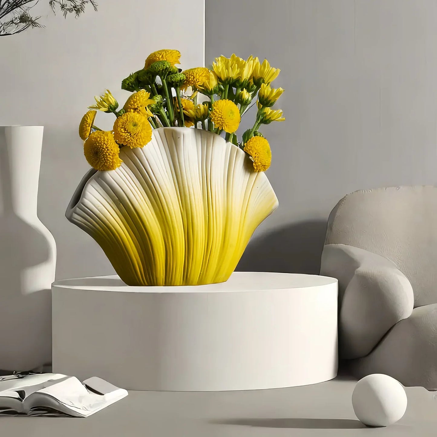 Decorbites™ Gradient Shell Keramikvase | Bunte Blumentopf Heimdekoration & Accessoires