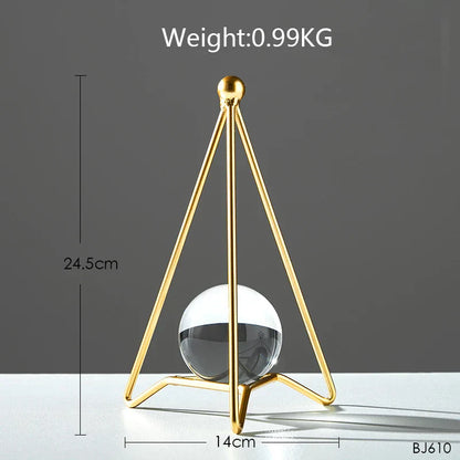 Decorbites™ Kristallkugel-Dekorationen: Nordisches Light-Luxus-Modernes Metall-Dekor für Zuhause und TV-Schrank