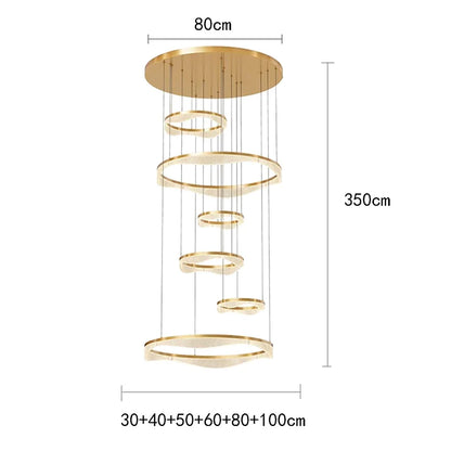 Modern Sculptural Ring Pendant Light Chandelier