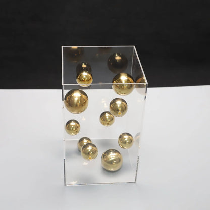 Decorbites™ Abstrakte Metallkugel-Kunstwerke in transparenten Acrylbehälterboxen