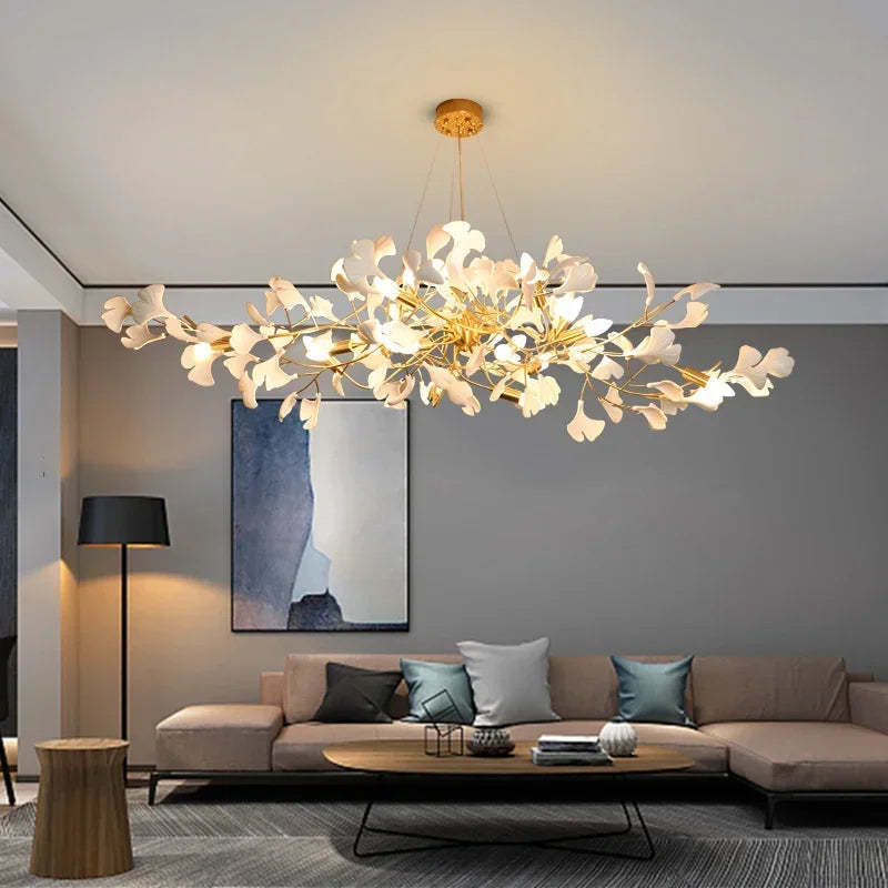 Decorbites™ Ginkgo-Leuchter Villa-Duplex-Pendantleuchte für Wohnzimmer & Hotelfoyer