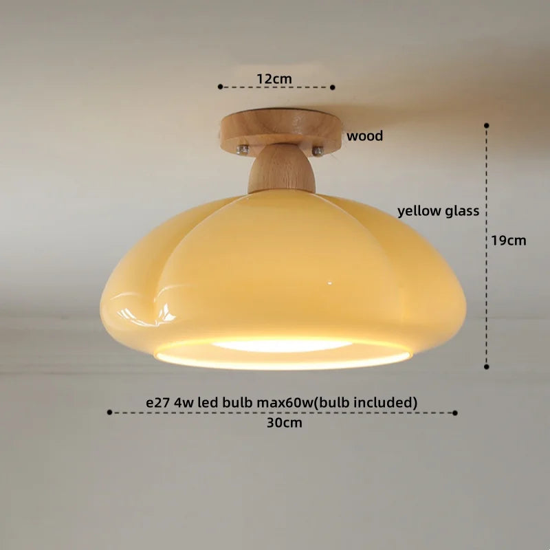 Decorbites™ Baumwoll-Form LED-Deckenleuchte – Creme. Nordischer Stil, Flur Balkon Veranda Licht.