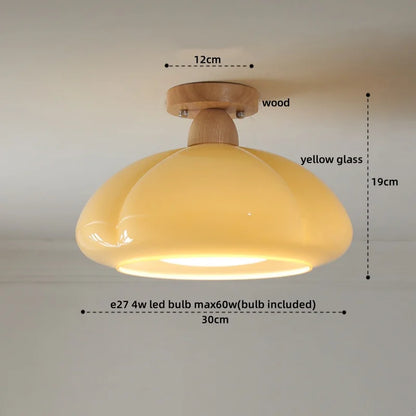 Decorbites™ Baumwoll-Form LED-Deckenleuchte – Creme. Nordischer Stil, Flur Balkon Veranda Licht.