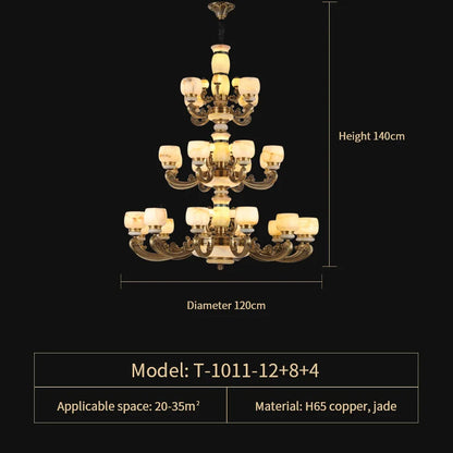 Decorbites™ Jade-Leuchter: Stilvolle chinesische Zen-Wohnzimmerlampe für Duplex-Gebäude von Guangdong Zhongshan